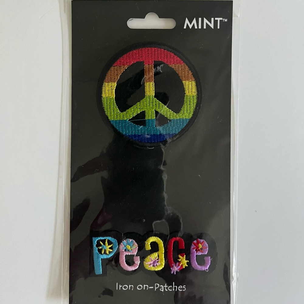 Colorful Rainbow Peace Sign Iron/ Sew on Embroidered Patches
